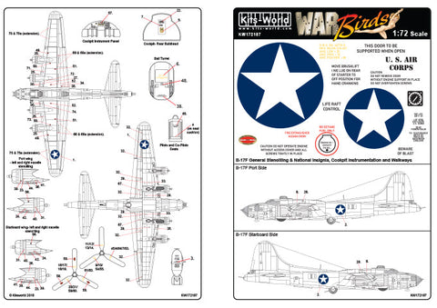 キッツワールド KW172187 1/72 ボーイング B-17F デカールシート