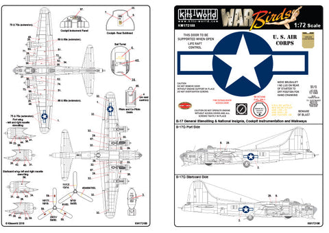 キッツワールド KW172188 1/72 ボーイング B-17F/G デカールシート