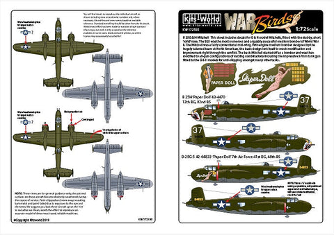 キッツワールド KW172198 1/72 北アメリカ B-25G/H ミッチェル