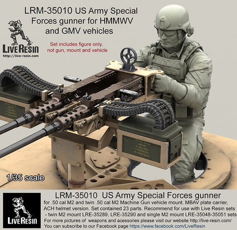 ライブレジン LRM-35010 1/35 現用アメリカ陸軍 スペシャルフォースガンナー ACHヘルメット着用