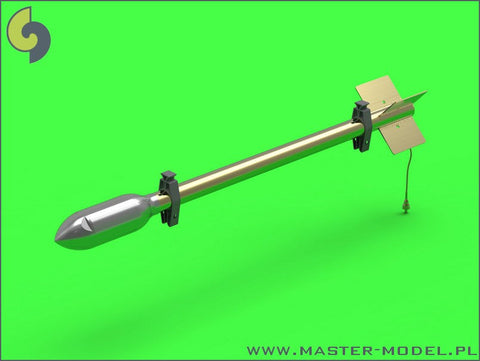 マスター AM-24-011 1/24 ブリティッシュ 3in Rocket RP-3 with 60LB SAP ヘッド (8pcs) 初期型 Mk I rail (タイフーン，モスキート，ボーファイター，ハリケーン他用）