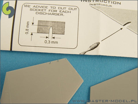 マスター AM-72-093 1/72 スタティックディスチャージャー（放電索)、Su-27, Su-30, Su-33, Su-34 他現用スホーイのジェット機用（12本と予備2本）