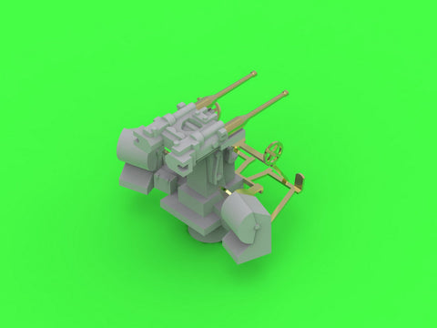 マスター SM-350-103 1/350 フランス海軍 2連装37mm(1.46インチ)/50口径砲 1933年型 (レジン, エッチングパーツ および挽物パーツ) (4本入り)