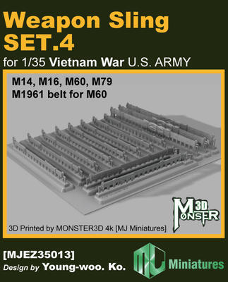 MJミニチュア MJEZ35013 1/35 ベトナム戦争 アメリカ陸軍 小火器用スリングセット4