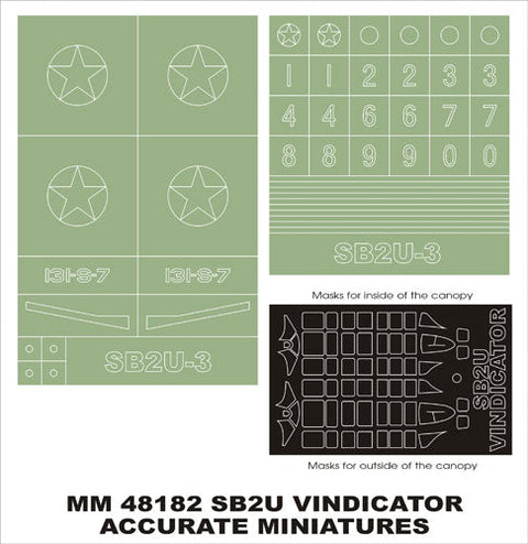 モンテックス MM48182 1/48 SB2U ヴィンディケーター(アキュレイトミニチュア用)マスキングシート(キット付属デカールと置換)