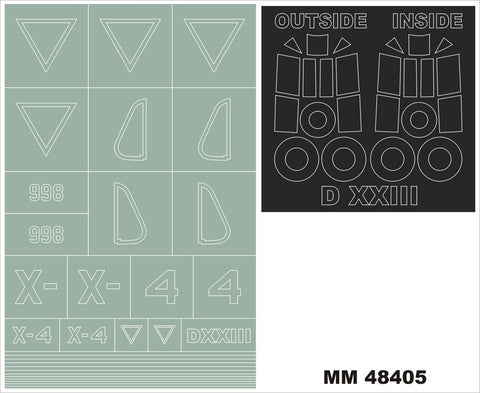 モンテックス MM48405 1/48 フォッカー XXIII(RSモデル用)マスキングシート(キット付属デカールと置換)