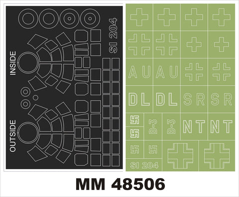 モンテックス MM48506 1/48 ジーベル Si-204(スペシャルホビー用)マスキングシート(キット付属デカールと置換)