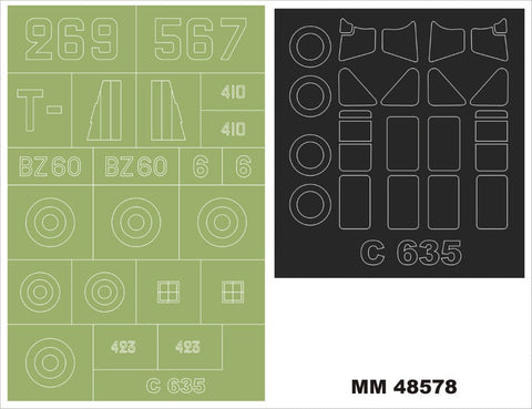 モンテックス MM48578 1/48 コードロン C 635(ドラウィングス用)マスキングシート(キット付属デカールと置換)