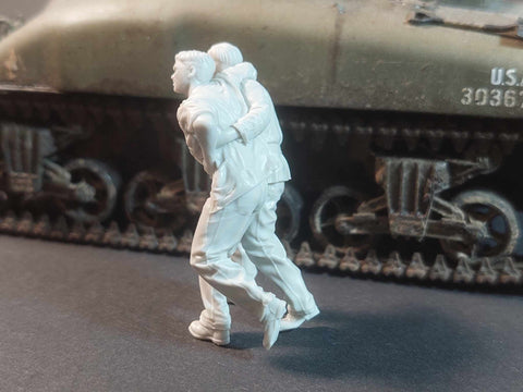 パンツァーアート FI35-208 1/35 WWIIアメリカ 海兵隊 負傷戦車兵 2体セット