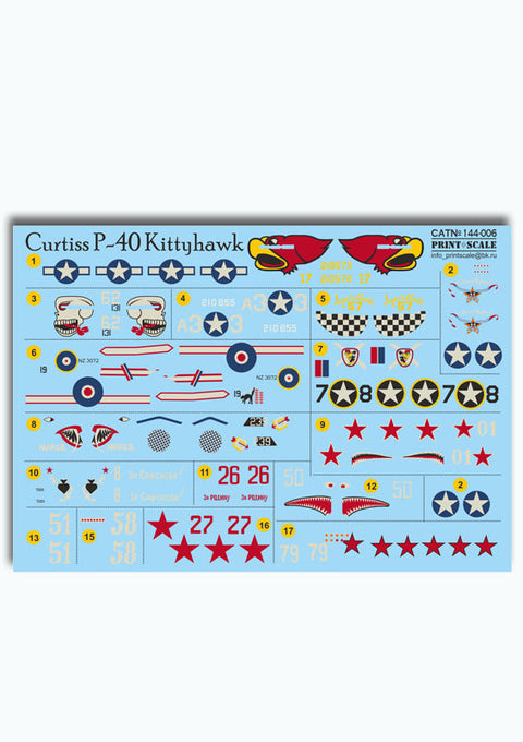 プリントスケール 144-006 1/144 カーチス P-40 キティホーク