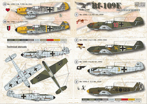 プリントスケール 144-014 1/144 メッサーシュミット Me-109 E