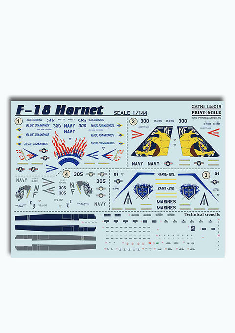 プリントスケール 144-019 1/144 F-18 ホーネット