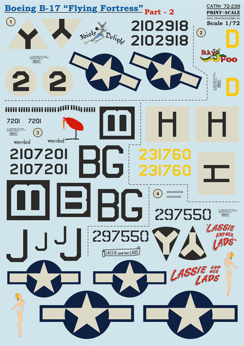 プリントスケール 72-239 1/72 ボーイング B-17 フライングフォートレス Part2