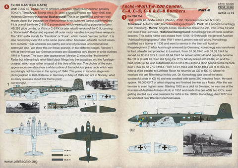 プリントスケール 72-245 1/72 フォッケルフ Ew 200 コンドル