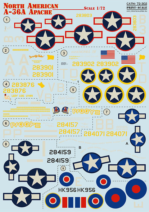プリントスケール 72-302 1/72 A-36 アパッチ