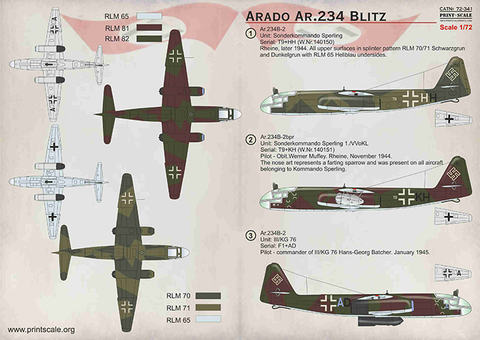 プリントスケール 72-341 1/72 アラド Ar.234