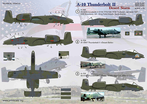 プリントスケール 72-347 1/72 A-10 サンダーボルトII デザートストーム Part 3