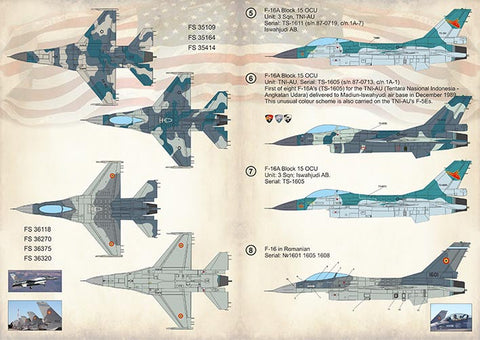 プリントスケール 72-364 1/72 F-16 ファイティングファルコン ベネズエラ,インドネシア,ルーマニア