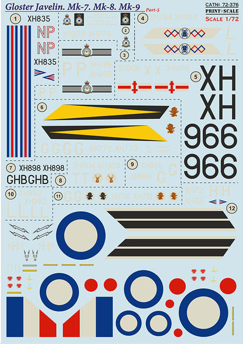 プリントスケール 72-376 1/72 グロスタージャベリン Part 5 コンプリートセット