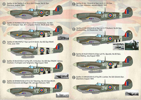 プリントスケール 72-382 1/72 スピットファイア エース 北西ヨーロッパ1944-45 Part 1