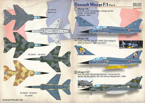 プリントスケール 72-397 1/72 ミラージュ F.1CG Part 2