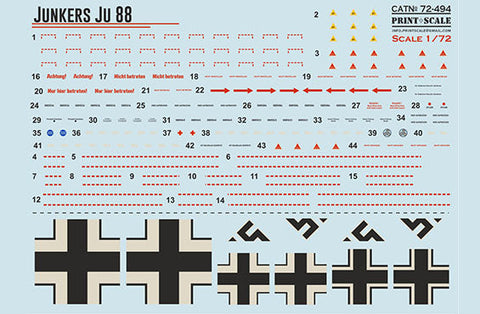 プリントスケール 72494 1/72  Ju 88 戦闘航空団 西部戦線