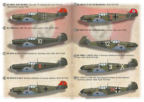プリントスケール 72497 1/72  メッサーシュミット Bf-109 B-D