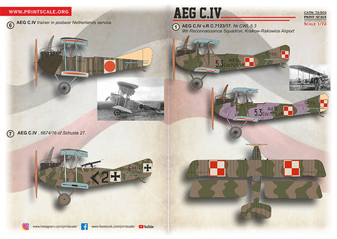 プリントスケール 72503 1/72  AEG C.IV