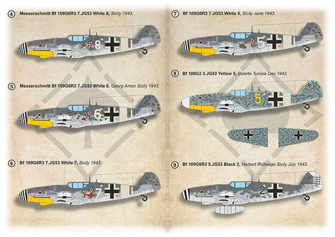 プリントスケール 72-534 1/72 メッサーシュミット Bf-109G-6 第53戦闘航空団（JG.53）