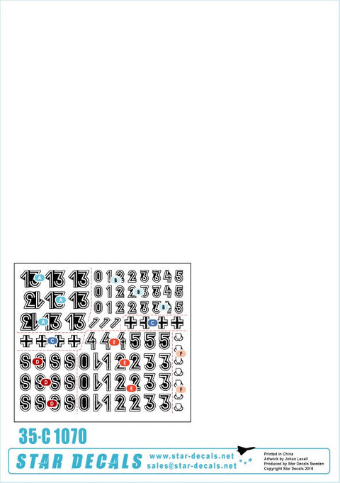 スターデカール 35-C1070 1/35 タイガーI LSSAH師団第13中隊 1943-44 (クルスク戦以降)