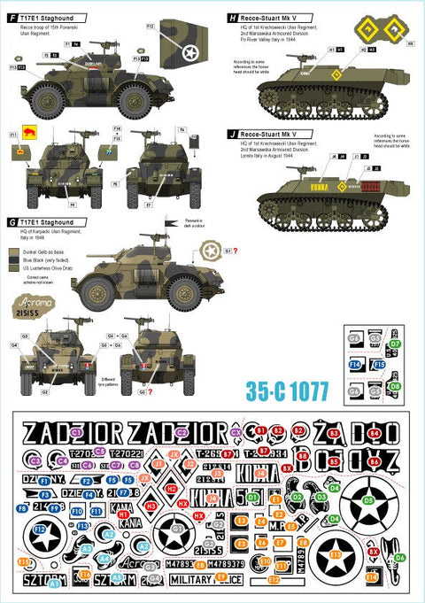 スターデカール 35-C1077 1/35 自由ポーランド第2機甲旅団 インイタリア 1943-45