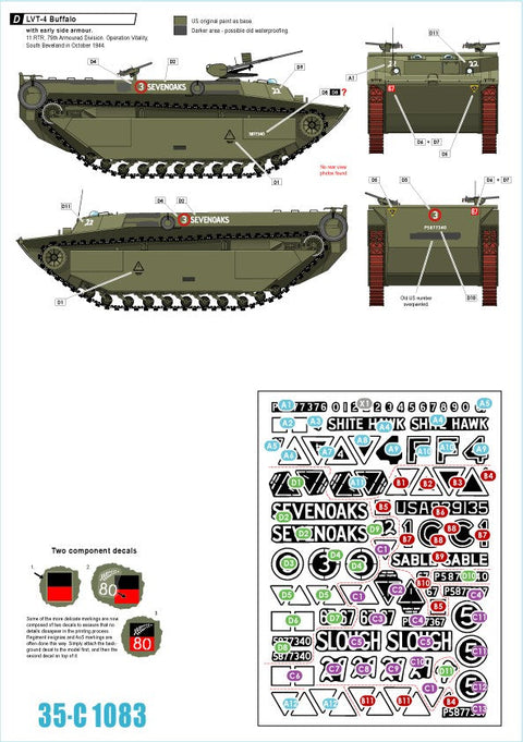 スターデカール 35-C1083 1/35 イギリスLVT-4 バッファロー イン 北西ヨーロッパ 1944-45 (2)