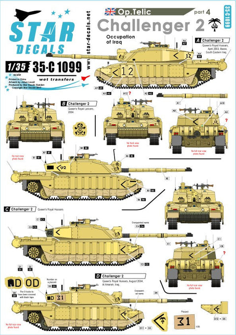 スターデカール 35-C1099 1/35 イラク戦争のイギリス軍 #4 占領統治軍のチャレンジャー2
