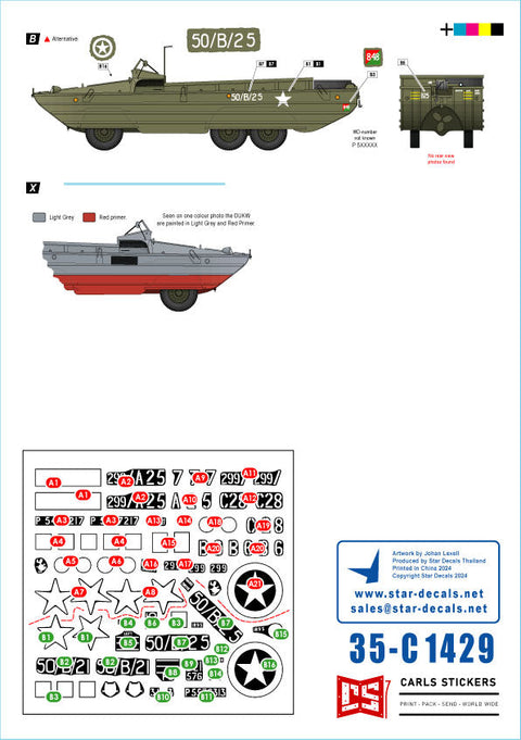 スターデカール 35-C1429 1/35 D-デイイギリス DUKW水陸両用車＃1 第50/第299総合輸送中隊