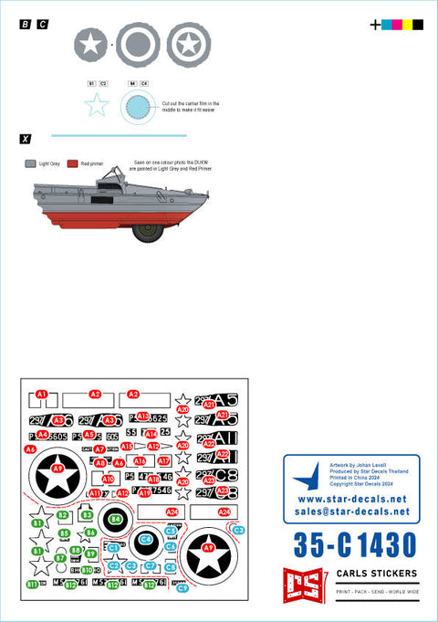 スターデカール 35-C1430 1/35 D-デイイギリス DUKW/シープ水陸両用車＃2 第297総合輸送中隊/ビーチ集団