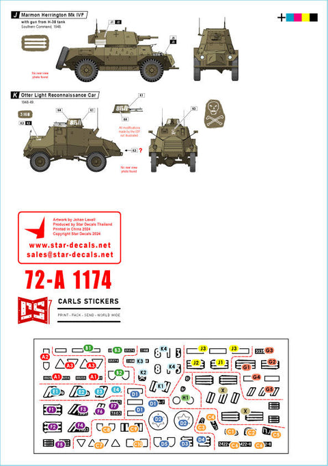 スターデカール 72-A1174 1/72 初期のIDF# 1 イスラエル 1948-49 ダイムラー装甲車・ハンバー・ホワイト・スカウトカー他