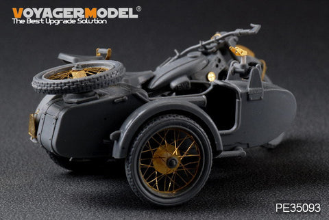 ボイジャーモデル PE35093 1/35 WWIIドイツR-12 オートバイ エッチングセット(ズベズダ 3607用)