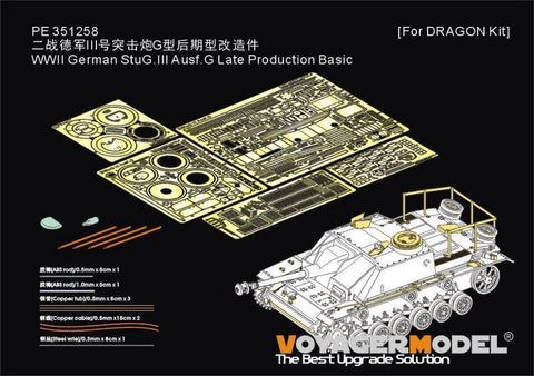 ボイジャーモデル PE351258  1/35 WWII ドイツ III号戦車 G型後期生産型 基本セット(ドラゴン用)