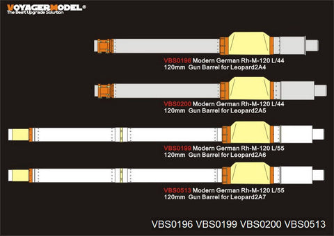 ボイジャーモデル VBS0196 1/35 現用ドイツ 120mm L/44 金属砲身セット(レオパルト2A4用)(汎用)