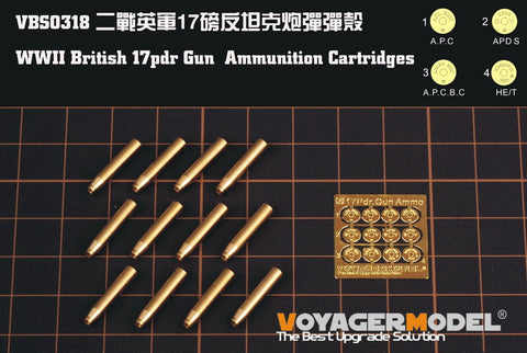 ボイジャーモデル VBS0318 1/35 WWII ブリティッシュ M17ポンド砲用 弾薬カートリッジ(汎用)