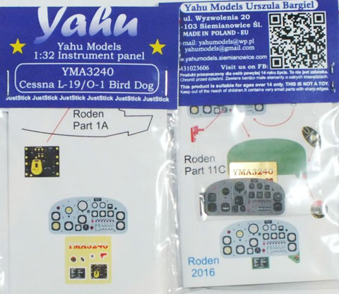 ヤフーモデル YMA3240 1/32 L-19/O-1バードドッグ 計器盤 （ローデン用）