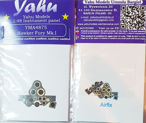 ヤフーモデル YMA4875 1/48 ホーカー フューリー Mk.I 計器盤 (エアフィックス用）