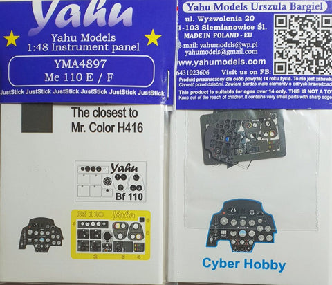 ヤフーモデル YMA4897 1/48 メッサーシュミット 110 E/F 計器盤 （サイバーホビー用）