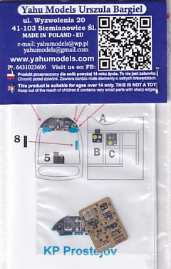 ヤフーモデル YMA7320 1/72 ドボワチン D.510（export）計器盤 （KP Prostejov用）