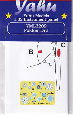 ヤフーモデル YML3209 1/32 フォッカー Dr.I 計器盤 （MENG用）