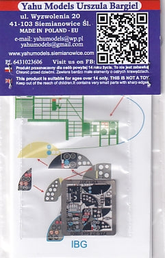 ヤフーモデル YML7207 1/72 PZL.37 ロシュ計器盤 （IBG用）