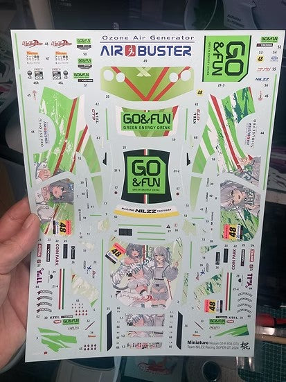 ズームオン CS001 1/24 日産 GT-R No.48 NILZZ レーシング ゴー＆ファン - GT300（アオシマ用）