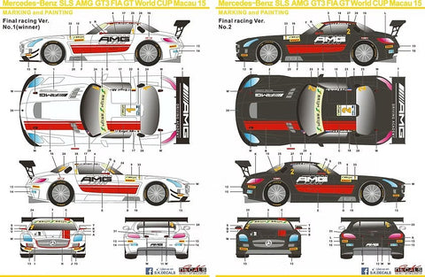SKデカール Sk24023 1/24 メルセデスベンツ SLS AMG GT FIA GT ワールドカップ マカオ 15 デカールセット