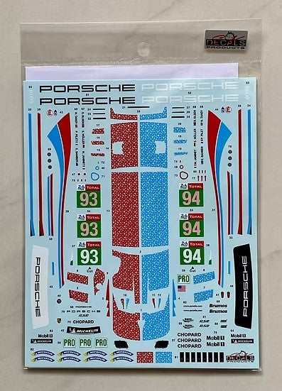 SKデカール 1/24 SK24188 ポルシェ 911 RSR FIA 世界耐久選手権 ル・マン24時間レース  2019 ポルシェ GT チーム #93 & #94
