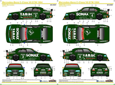 SKデカール SK24201 1/24 メルセデスベンツ Cクラス V6 DTM 1994 AMG-メルセデス （タミヤ用）